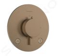 Hansgrohe Ecostat Comfort S Termostatick batria pod omietku, na 2 spotrebie, kefovan bronz