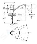 Grohe Eurodisc Pkov drezov batria, chrm