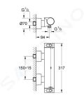 Grohe Grohtherm 2000 Termostatick sprchov batria, chrm