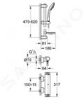 Grohe Grohtherm 2000 Termostatick sprchov batria, sprchov sprava 60 cm, chrm