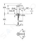 Grohe Essence Pkov umvadlov batria S, chrm