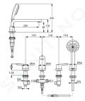 Kludi Pure&Solid Vaov batria, 4-otvorov intalcia, chrm