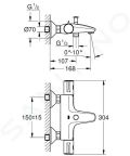 Grohe Grohtherm 800 Termostatick vaov batria, chrm