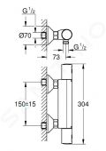 Grohe QuickFix Precision Start Termostatick sprchov batria, matn ierna