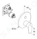 Kludi Pure&Solid Batria pod omietku na 2 spotrebie, chrm