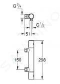 Grohe Grohtherm 800 Cosmopolitan Termostatick sprchov batria, chrm