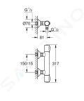 Grohe Precision Flow Termostatick sprchov batria, chrm