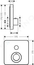 Axor ShowerSelect Termostat pod omietku na 1 spotrebi, chrm