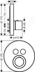 Axor ShowerSelect Termostat pod omietku na 2 spotrebie, chrm