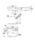 Grohe Euro Ceramic Umvadlo s prepadom, 55x45 cm, alpsk biela