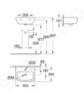 Grohe Bau Ceramic Umvadielko 45x35 cm, s 1 otvorom na batriu, alpsk biela