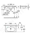 Grohe Essence Umvadlo s prepadom 80x46 cm, PureGuard, alpsk biela