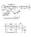 Grohe Essence Umvadlo s prepadom 800x460 mm, PureGuard, alpsk biela