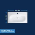 Grohe Essence Um�vadlo s prepadom 80x46 cm, PureGuard, alpsk� biela