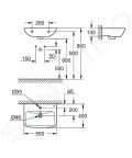 Grohe Start Edge Umvadlo 55x40 cm, s prepadom, otvor na batriu, alpsk biela
