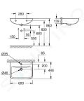 Grohe Start Edge Umvadlo 60x45 cm, s prepadom, otvor na batriu, alpsk biela