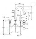 Kludi Pure&Style Umvadlov batria s vpustom, 3-otvorov intalcia, chrm