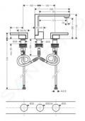 Axor Edge Umvadlov batria s vpusou, 3-otvorov intalcia, chrm