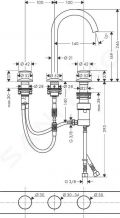 Axor One Umvadlov batria s vpusou Push-Open, 3-otvorov intalcia, matn ierna