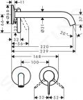 Axor One Umvadlov batria pod omietku, s vpusou, 2-otvorov intalcia, EcoSmart, matn ierna