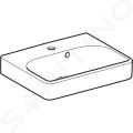 Geberit Smyle Square Umvadlo, 45x36 cm, s prepadom, otvor na batriu, biela
