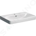Geberit Smyle Square Umvadlo, 75x48 cm, s prepadom, otvor na batriu, biela