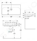 Geberit Smyle Square Umvadlo, 90x48 cm, s prepadom, bez otvoru na batriu, biela
