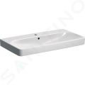 Geberit Smyle Square Umvadlo, 90x48 cm, s prepadom, otvor na batriu, biela
