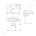 Geberit Smyle Square Umvadlo, 90x48 cm, s prepadom, 2 otvory na batrie, biela