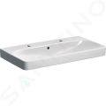 Geberit Smyle Square Umvadlo, 90x48 cm, s prepadom, 2 otvory na batrie, biela