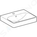 Geberit Smyle Square Umvadlo, 50x41 cm, s prepadom, otvor na batriu, biela