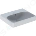 Geberit Smyle Square Umvadlo, 50x41 cm, s prepadom, otvor na batriu, biela