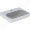 Geberit Smyle Square Umvadlo, 55x44 cm, s prepadom, otvor na batriu, biela