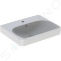 Geberit Smyle Square Umvadlo, 550x440 mm, s prepadom, otvor na batriu, biela