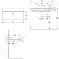 Geberit Xeno 2 Umvadlo 90x48 cm, bez otvoru na batriu, bez prepadu, s KeraTect, biela