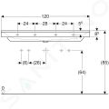 Geberit Xeno 2 Umvadlo, 120x48 cm, s KeraTect, biela