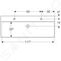 Geberit Xeno 2 Umvadlo, 120x48 cm, s KeraTect, biela