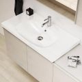 Geberit Acanto Umvadlo 90x48 cm, otvor na batriu, s prepadom, biela