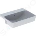 Geberit VariForm Umvadlo polozpustn, 55x45 cm, s prepadom, otvor na batriu, biela