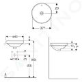 Geberit VariForm Umvadlo zpustn, priemer 40 cm, s prepadom, biela