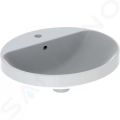 Geberit VariForm Umvadlo zpustn, 50x45 cm, s prepadom, otvor na batriu, biela