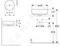 Geberit VariForm Umvadlo na dosku, priemer 400 mm, bez prepadu, bez otvoru na batriu, biela