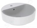 Geberit VariForm Umvadlo na dosku, priemer 45 cm, s prepadom, otvor na batriu, biela