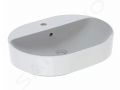 Geberit VariForm Umvadlo na dosku, 60x45 cm, s prepadom, otvor na batriu, biela