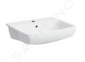 Geberit Selnova Square Umvadlo 55x44 cm, s 1 otvorom na batriu, s prepadom, biela