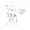 Geberit Smyle Square Umvadlo, 55x44 cm, s prepadom, bez otvoru na batriu, biela