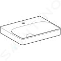 Geberit Smyle Square Umvadlo, 60x48 cm, bez prepadu, otvor na batriu, biela
