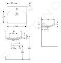 Geberit Smyle Square Umvadlo, 60x48 cm, bez prepadu, otvor na batriu, biela