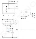 Geberit iCon Umvadlo, 60x48x16 cm, s prepadom, s otvorom na batriu, biela