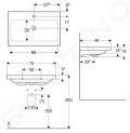 Geberit iCon Umvadlo, 75x48x16 cm, s prepadom, s otvorom na batriu, biela
